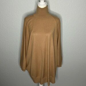 Joan Vass Camel Cowl Neck Sweater